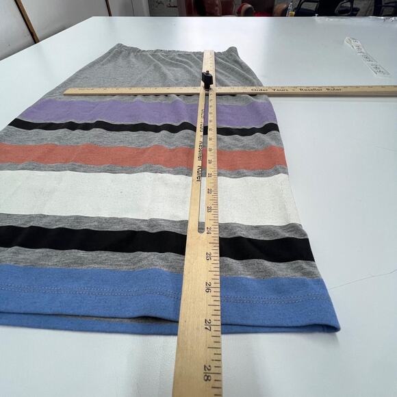 ASOS Skirt Womens US 8 UK 12 Gray Multicolor Striped Stretch Pull On Casual Midi - Picture 9 of 9